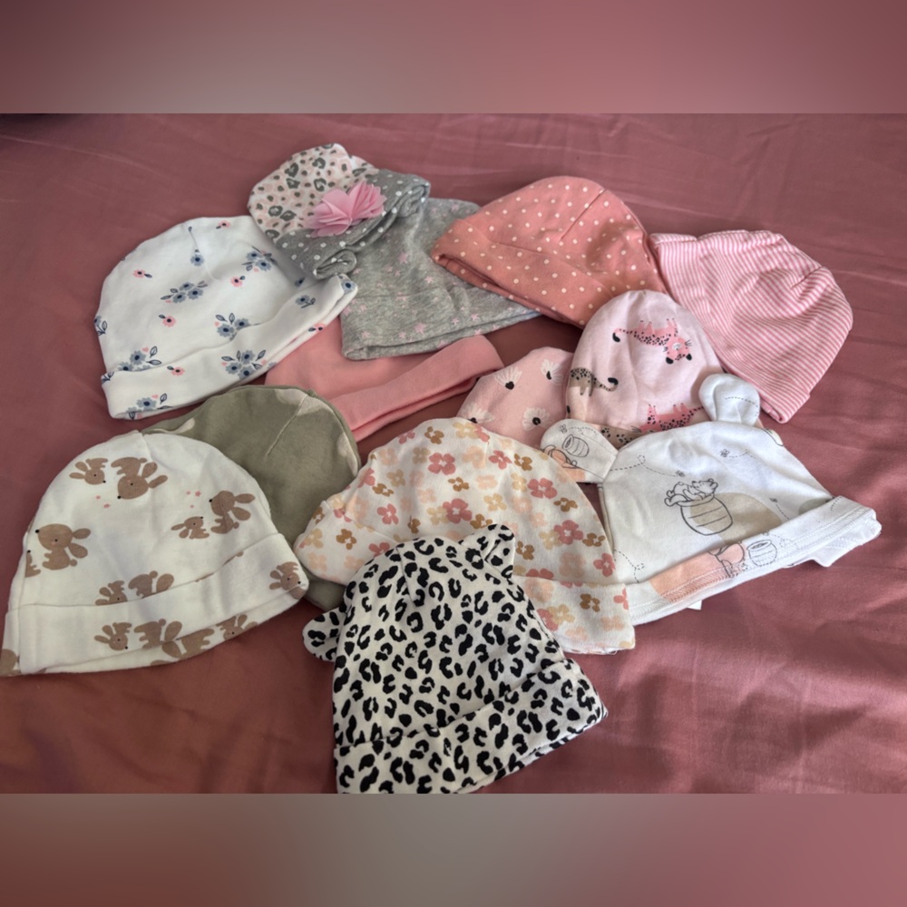 random baby beanies like new